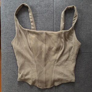 Victoria's Secret Olive Green Ribbed Tank Top